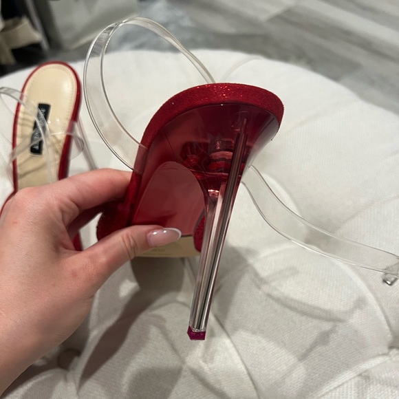 Nine West Sparkle red pointed toe heels - Picture 4 of 7
